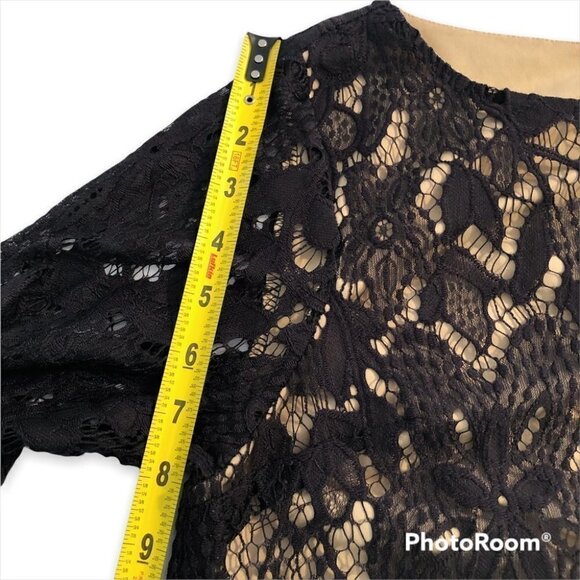 GUESS  Cropped Top with Black Lace and Nude Lining - Picture 10 of 11